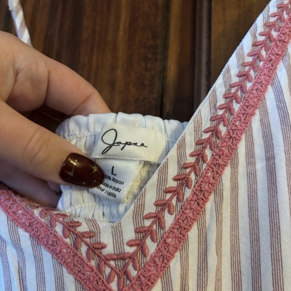 Japna Striped Maxi Dress with Pink Accents - Picture 4 of 4